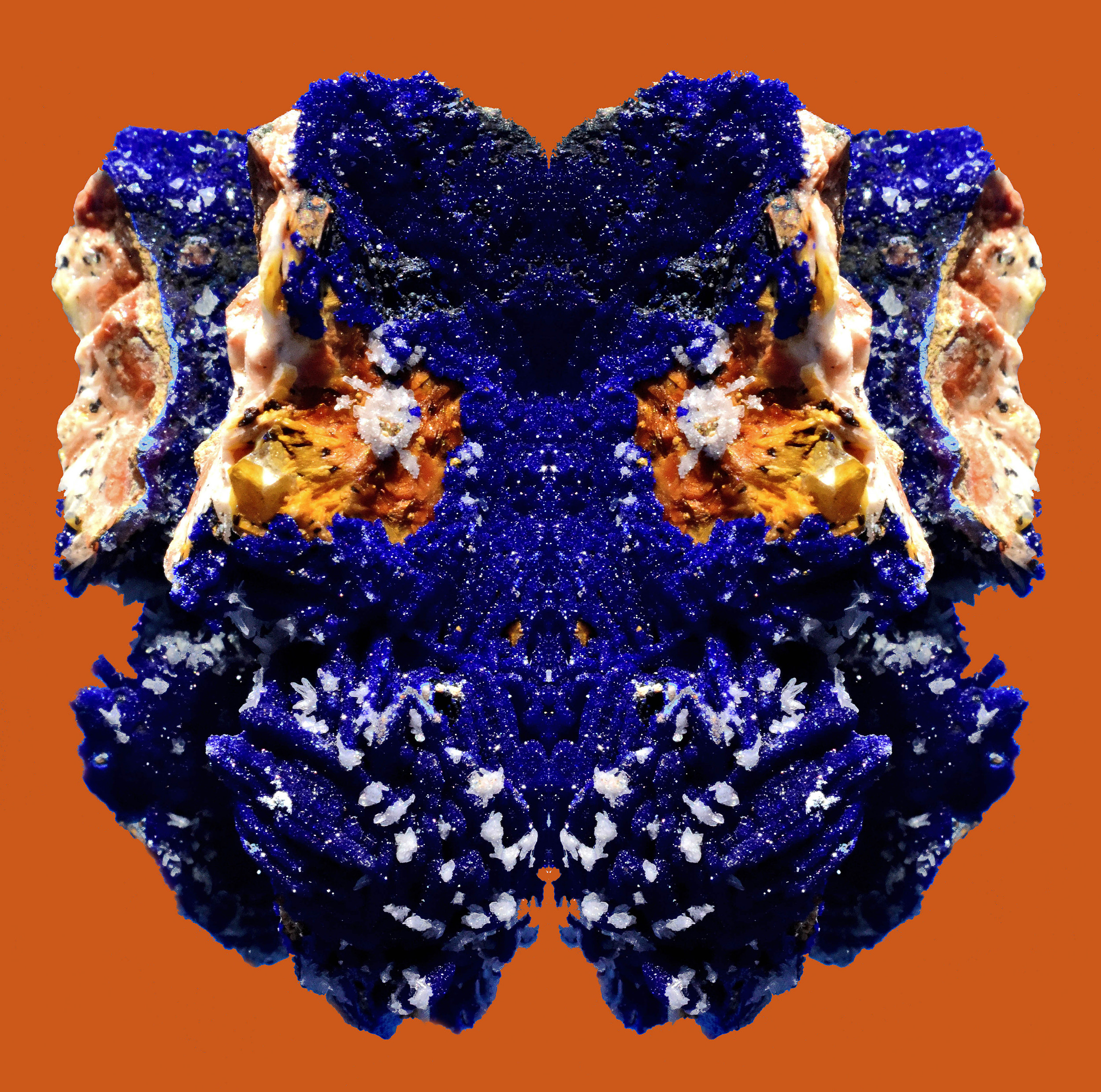 Blue and bold azurite, 2019, 40'' × 40" Digital art, Fuji Crystal DP II Photo Print under ¼" (8 mm) thick Acrylic Glass with aluminum Dibond backing