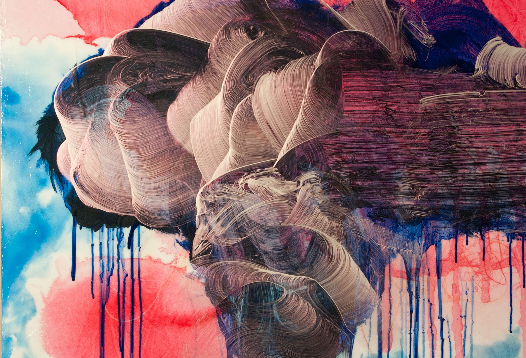 It's time to look up., detail, 2012, 40”x 60”, watercolor, acrylic and ink on canvas