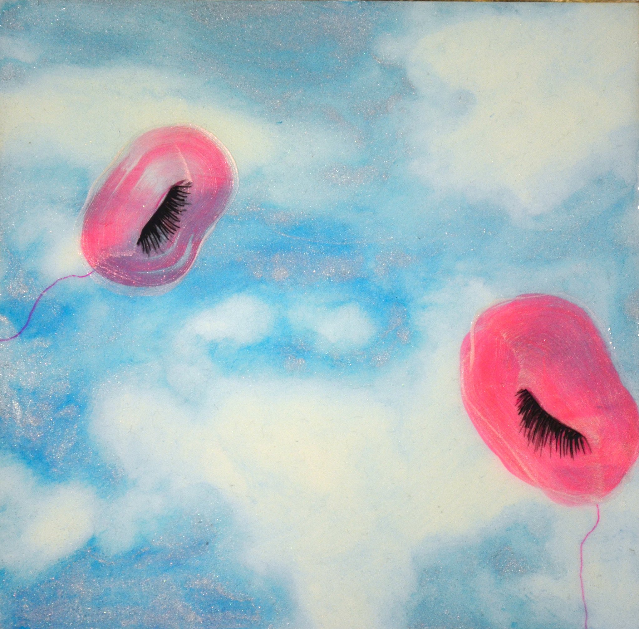 Open your eyes! 2012, 5" x 5", watercolor, acrylic, ink on wood