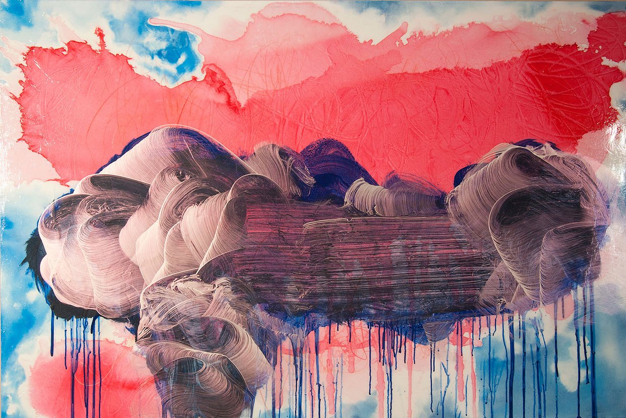 It's time to look up. , 2012, 40”x 60”, watercolor, acrylic and ink on canvas