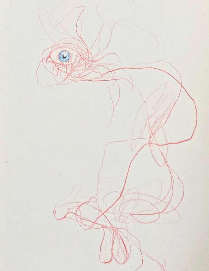 You again, 2015, 5.5” x 8.5” colored pencil on paper
